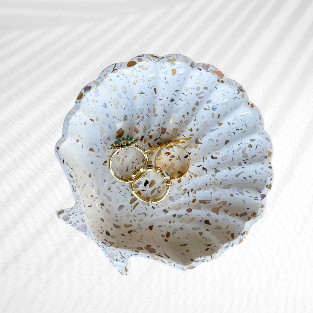 Mother of Pearl Terrazzo Seashell Trinket Dish image 0