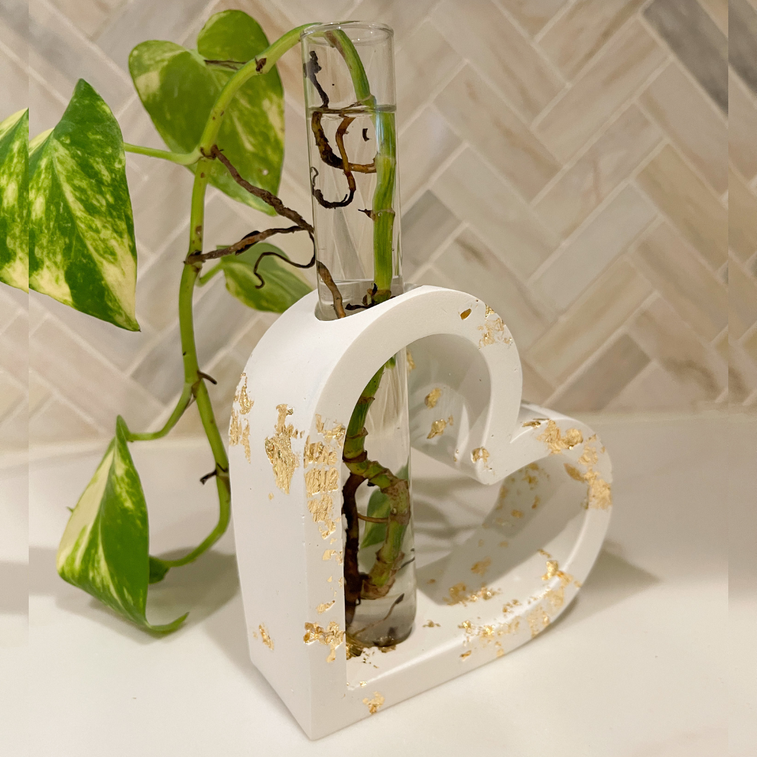 Gold Leaf Heart Shaped Bud Vase | Propagation Station image 3