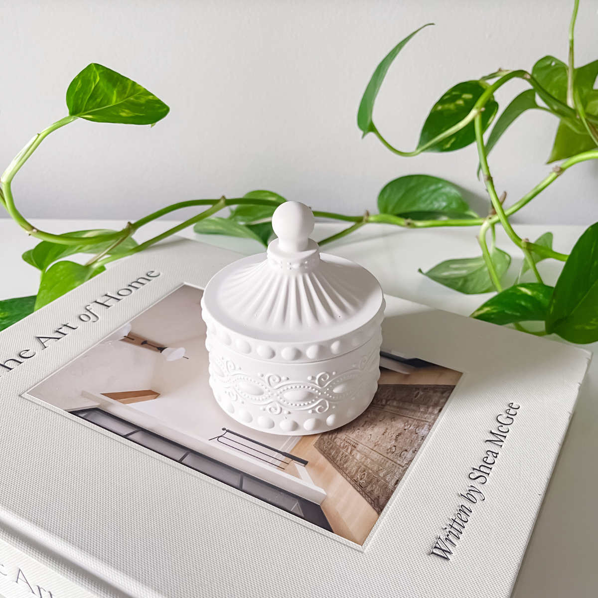 Luxe Milk Glass-Inspired Trinket Jar image 1