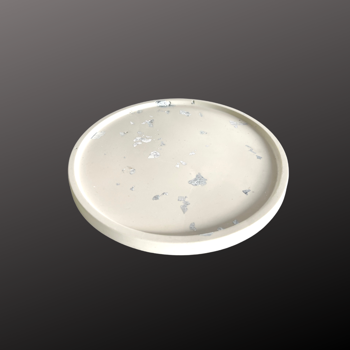 Silver Leaf Round Decorative Tray image 1
