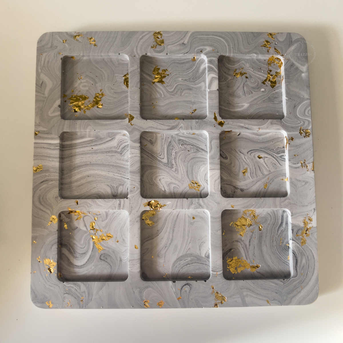 Marbled Gold Leaf Tac Toe Board Game image 2