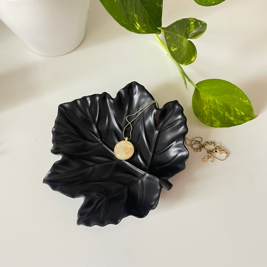 Dark Night Maple Leaf Trinket Dish image 0
