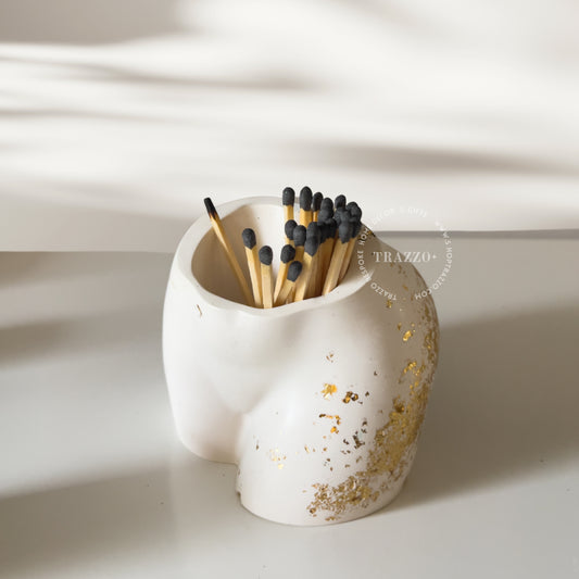 Gold Leaf Butt Vase & Matchstick Holder image 0