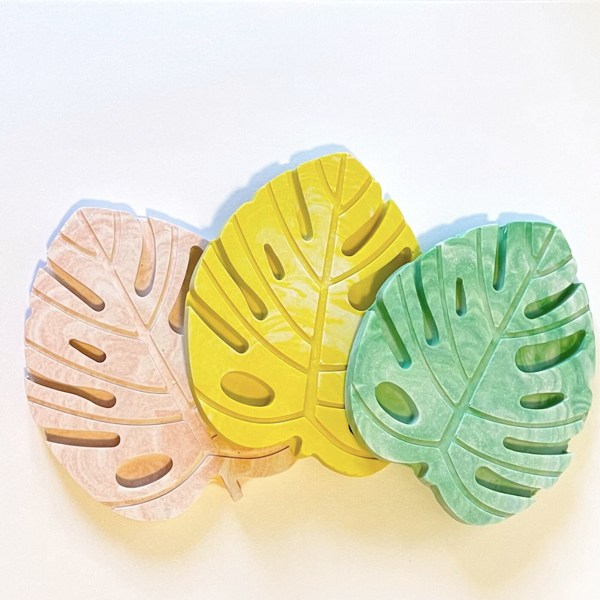 Marbleized Monstera Coasters image 2