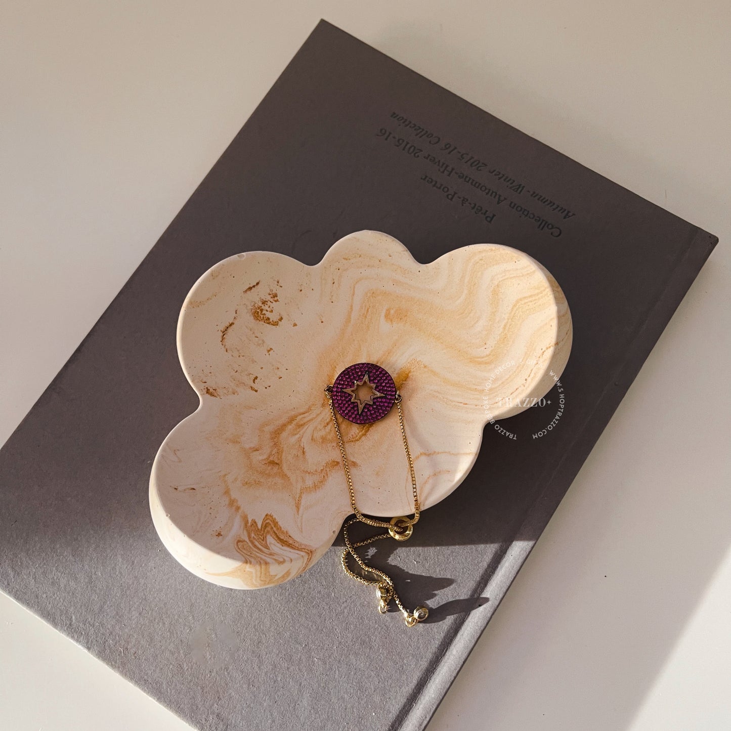 Gold Marbled Chunky Cloud Dish image 1