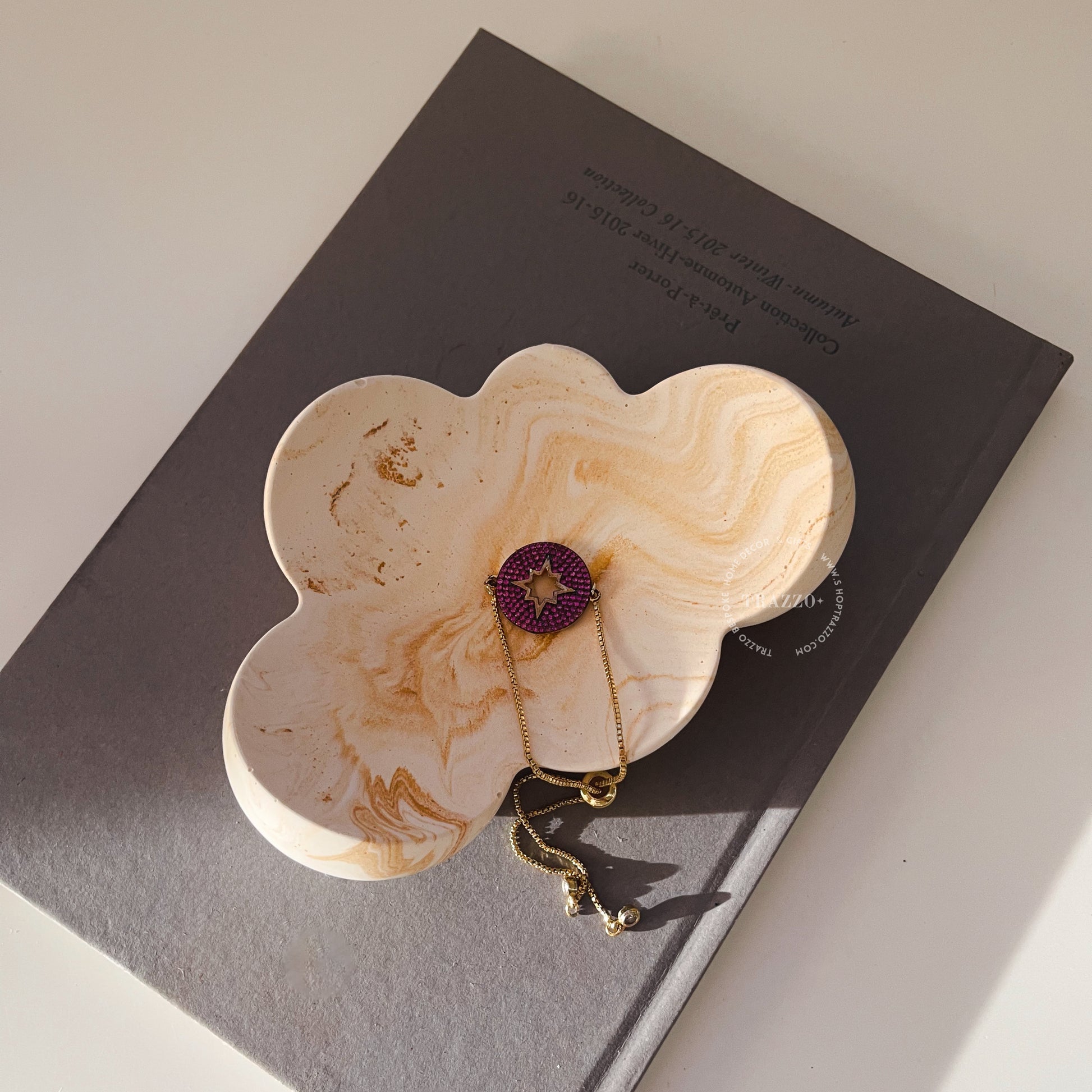 Gold Marbled Chunky Cloud Dish image 1