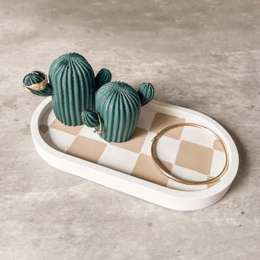 Checkered Terrazzo Oval Tray image 0