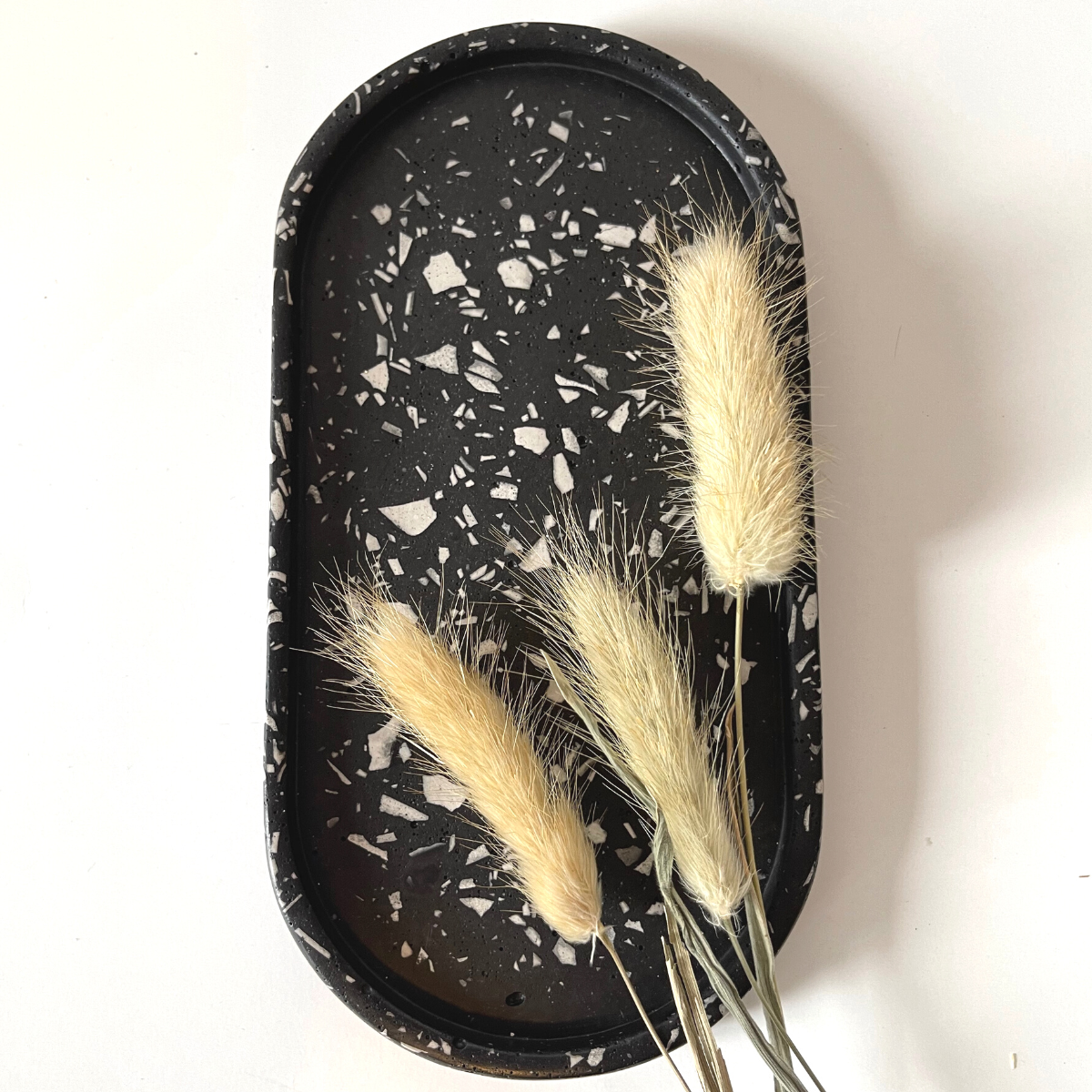 Black Terrazzo Oval Tray image 1