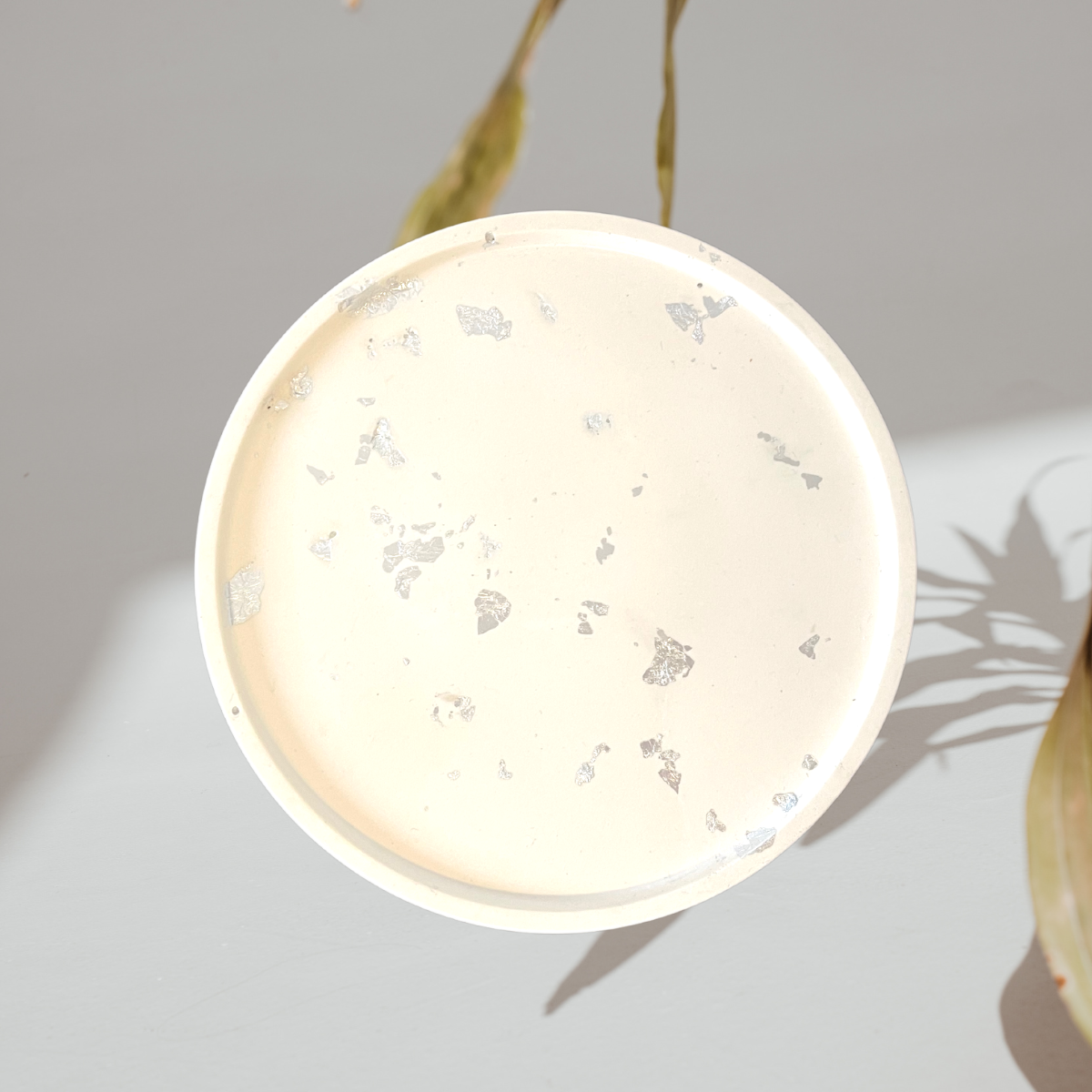 Silver Leaf Round Decorative Tray image 4