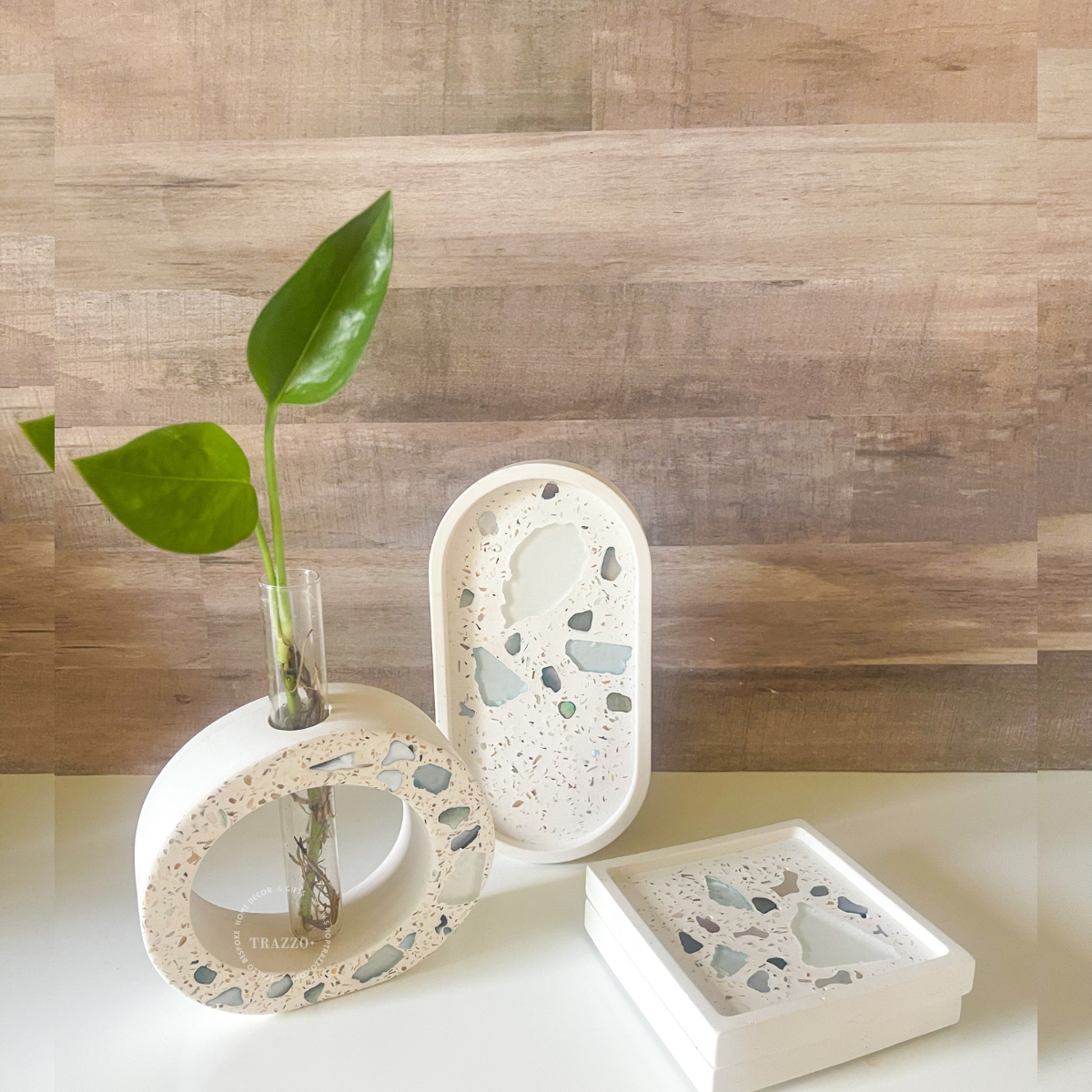 Smoky Pearl Treasures: Mother of Pearl & Sea Glass Terrazzo image 3