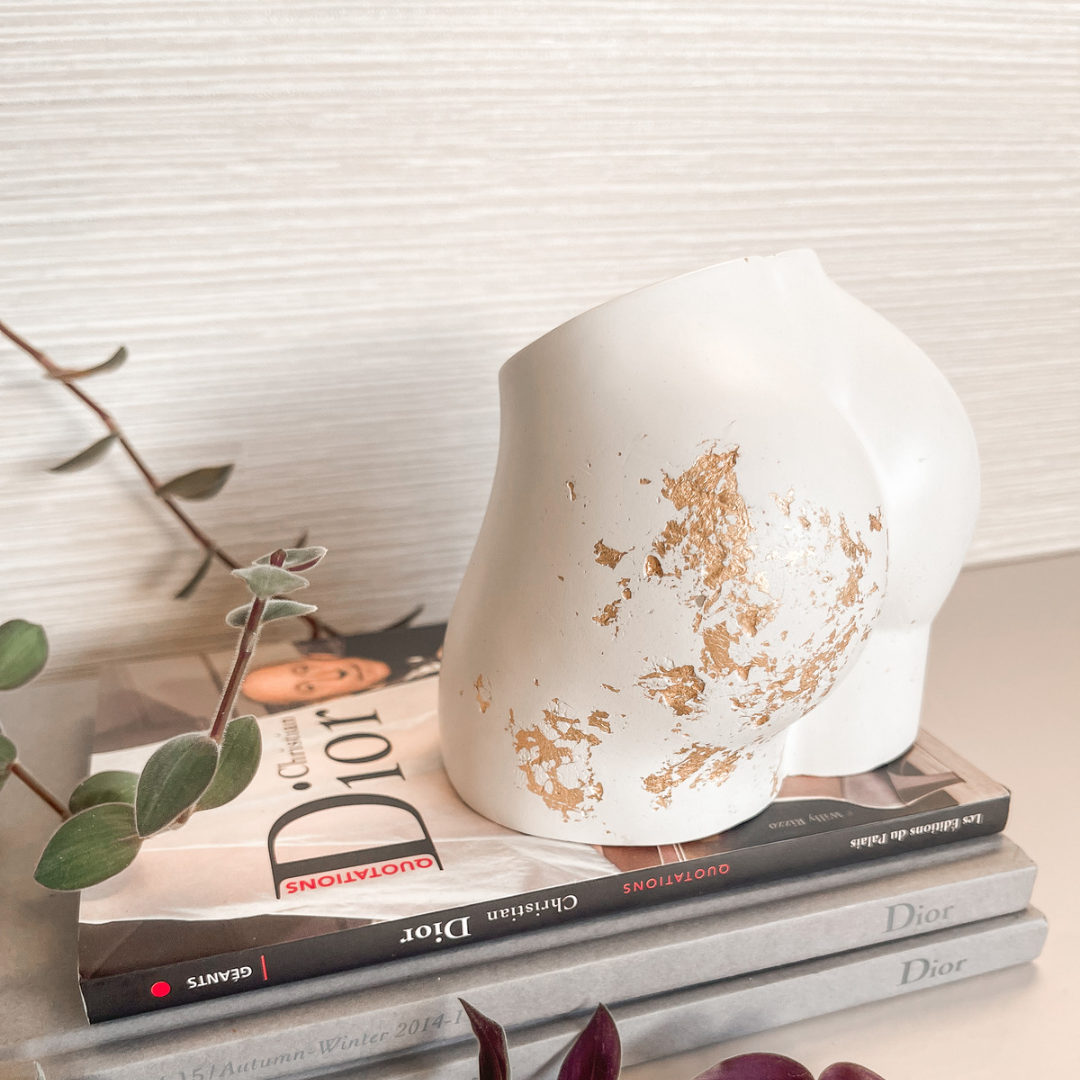 Gold Leaf Butt Vase & Matchstick Holder image 7