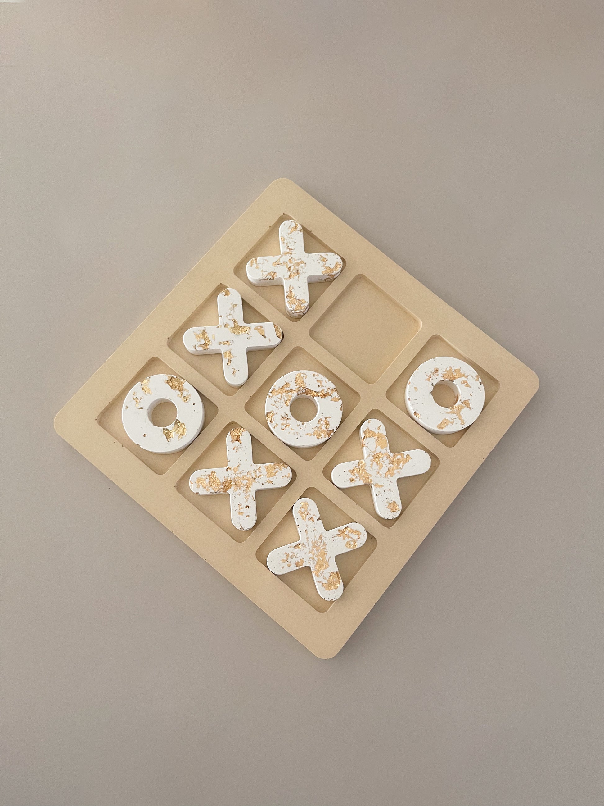 Champagne Beige Tic Tac Toe Table Game image 0