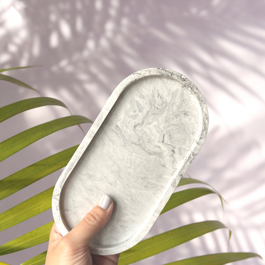 Marbleized Minimalist Oval Tray image 0
