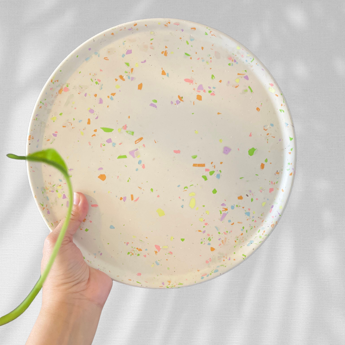 Neon Chips Terrazzo Round Tray image 0