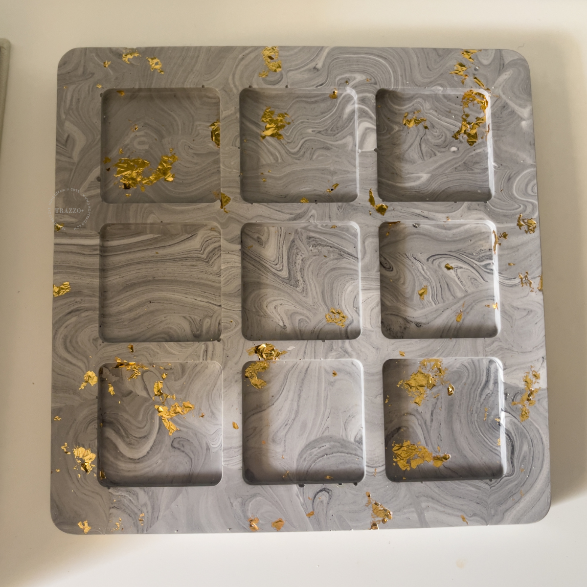 Marbled Gold Leaf Tac Toe Board Game image 4