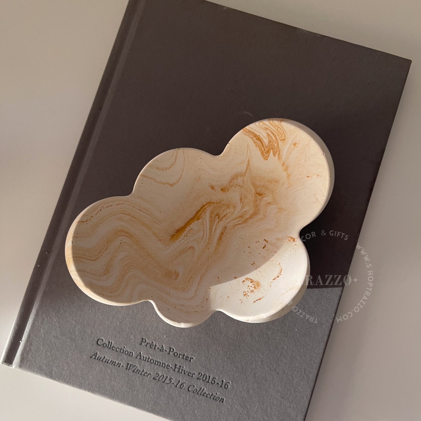 Gold Marbled Chunky Cloud Dish image 7