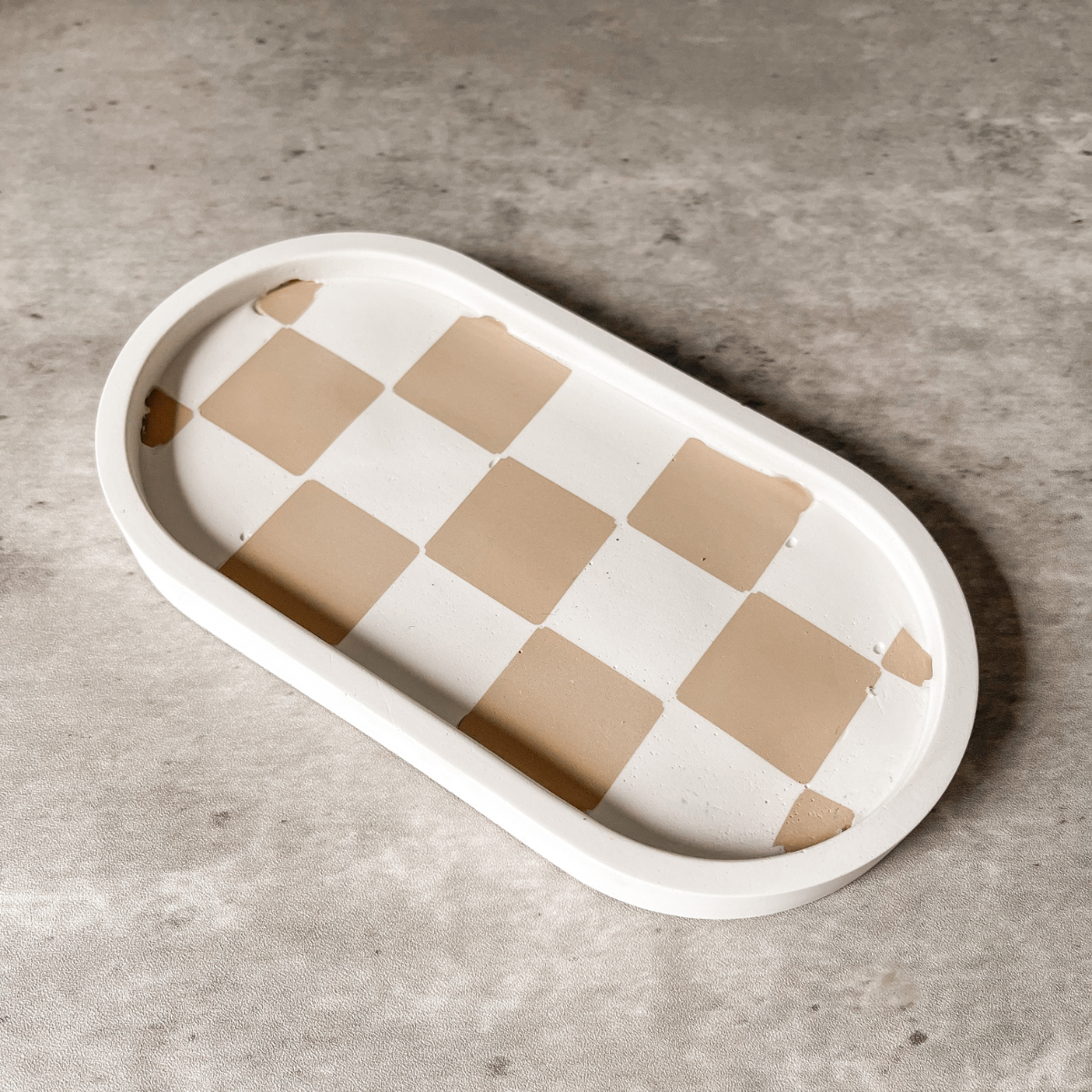 Checkered Terrazzo Oval Tray image 1