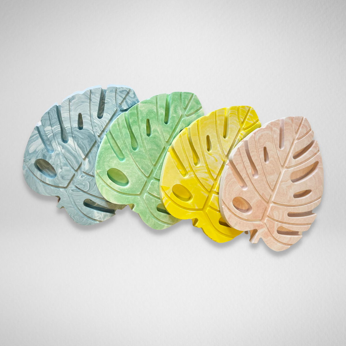 Marbleized Monstera Coasters image 0