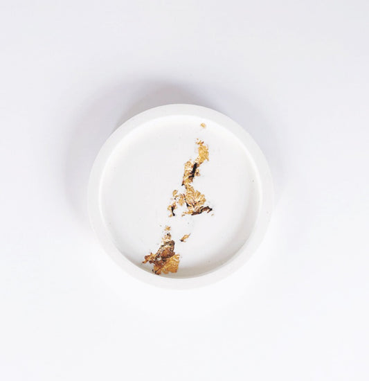 Gold Leaf Round Trinket Tray image 0