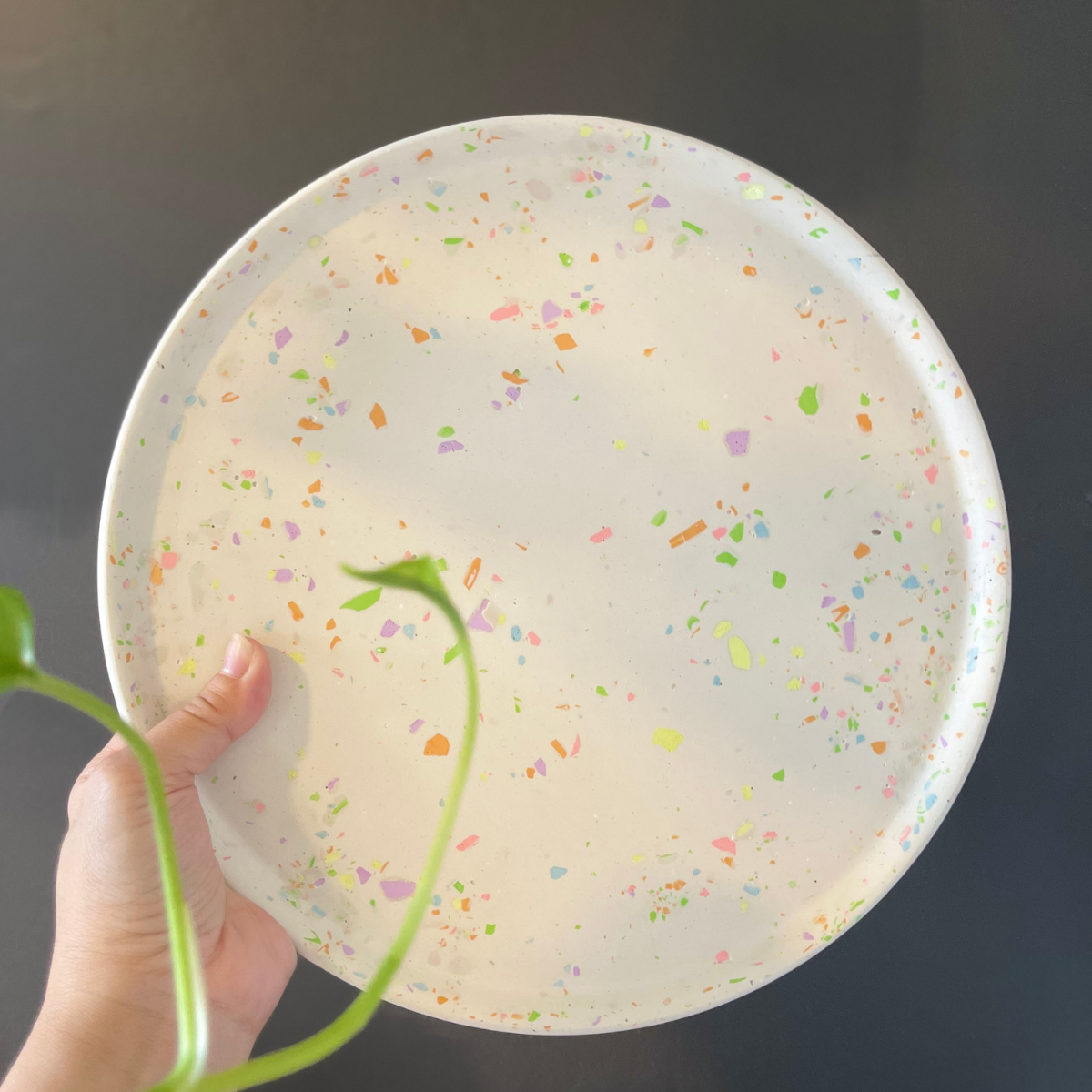 Neon Chips Terrazzo Round Tray image 1
