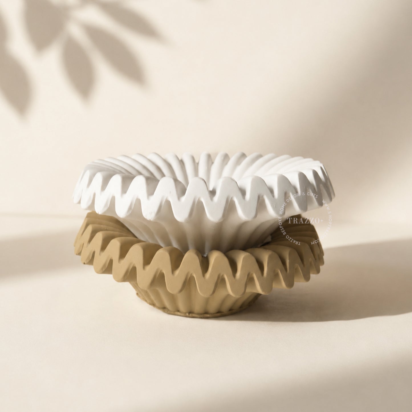 Fluted Ruffle Ring Holder Dish (Set 2)