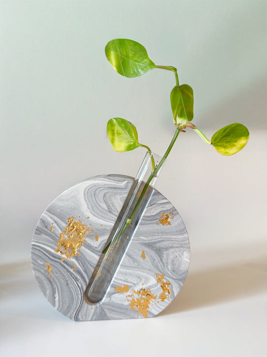 Marbled Gold Leaf Propagation Vase