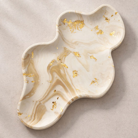 Marbled Gold Leaf Statement Tray