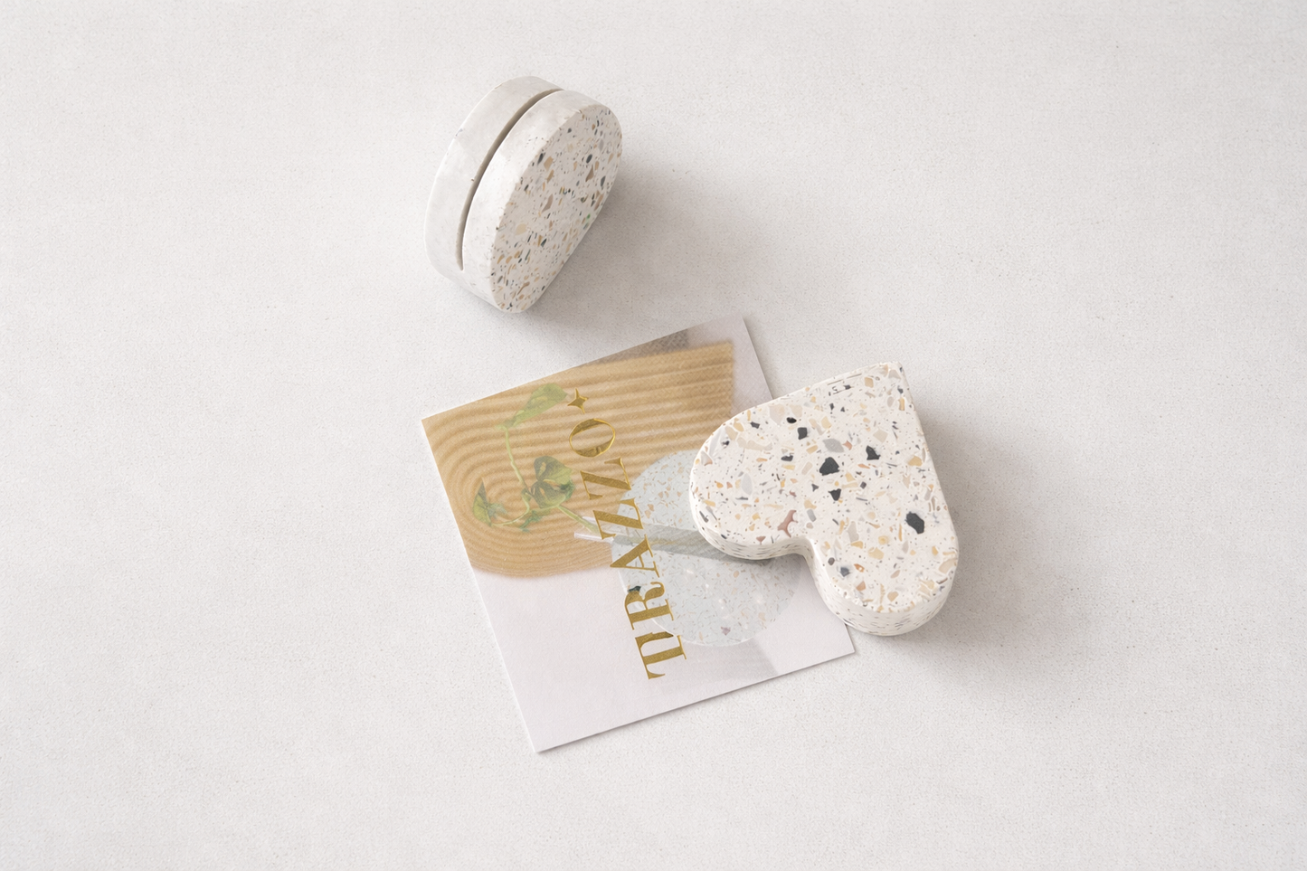 Polaroid Photo Holder — Neutral Terrazzo + Mother of Pearl