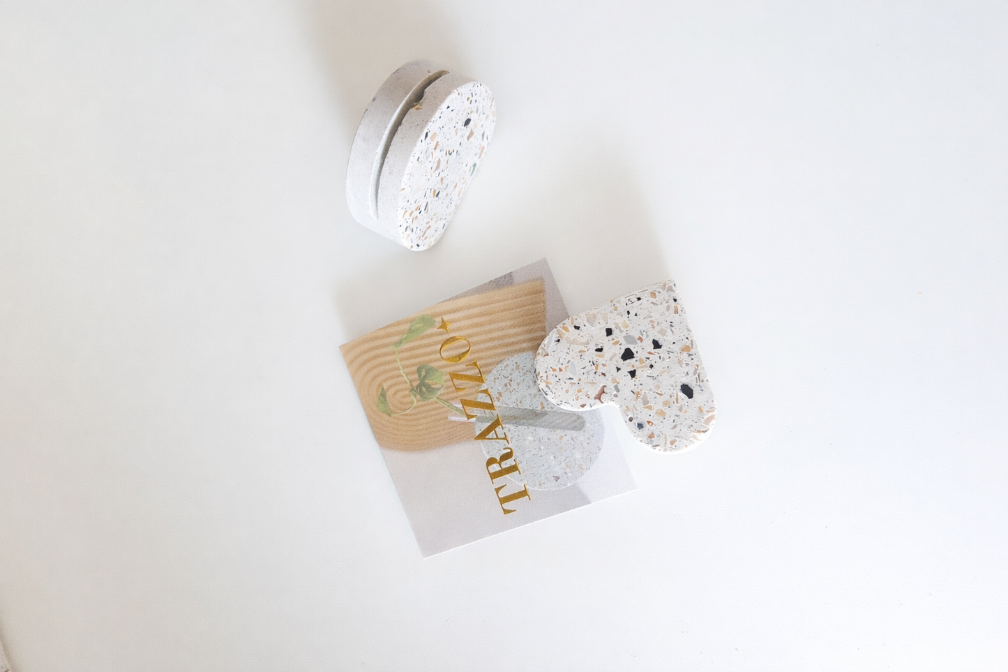 Polaroid Photo Holder — Neutral Terrazzo + Mother of Pearl