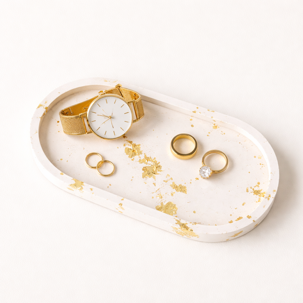 Gold Leaf Oval Tray