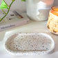 Neutral Terrazzo Oval Tray + Mother of Pearl Accents