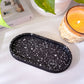 Midnight Terrazzo Oval Tray