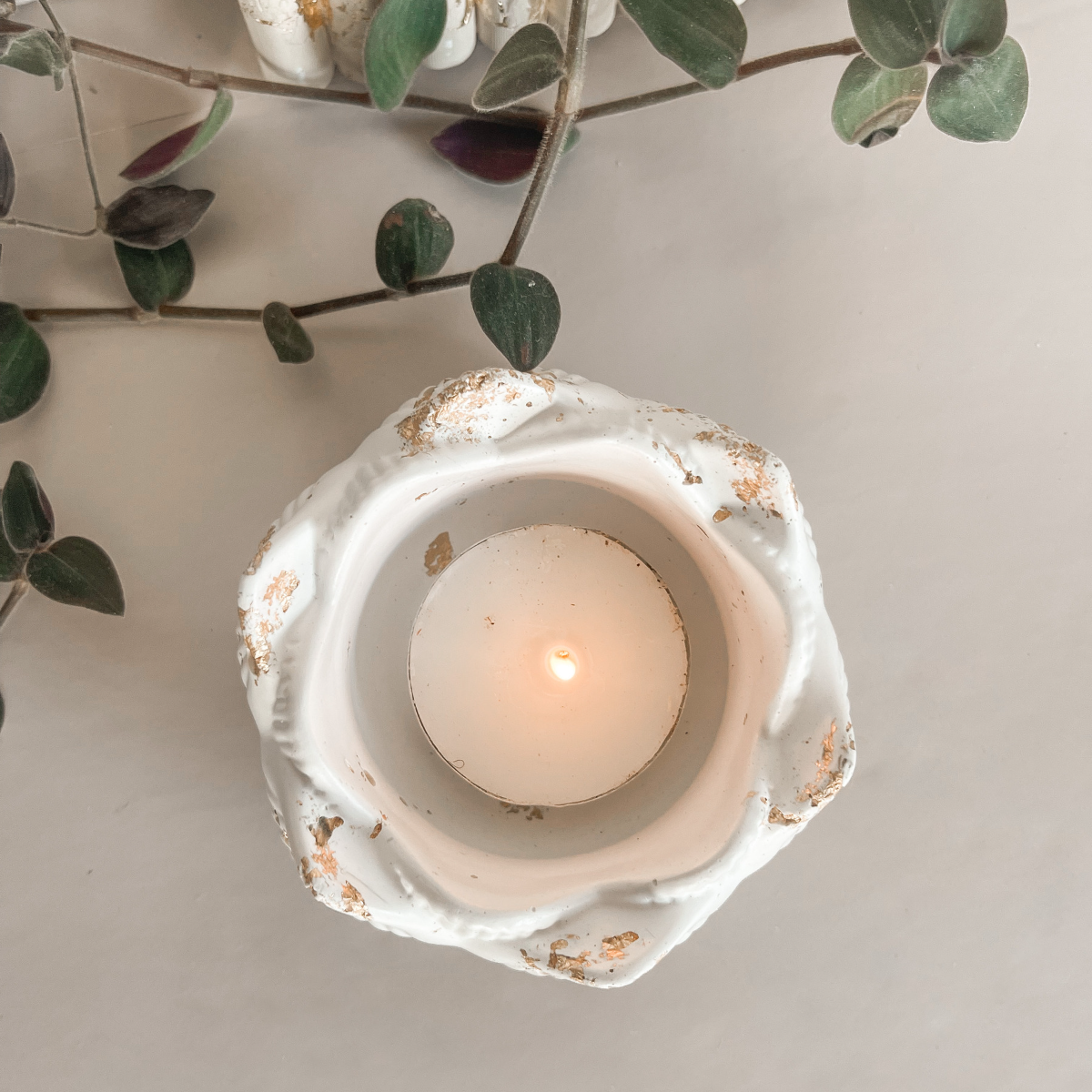 Gold Leaf Lotus Flower Votive image 3