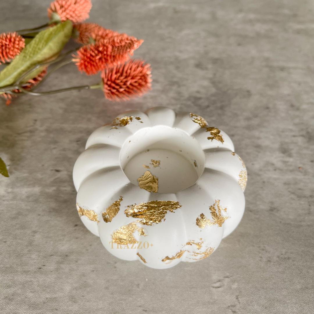 Gilded Glow Pumpkin Tea-light Candle Holder image 6