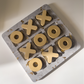 Marbled Gold Leaf Tac Toe Board Game image 0