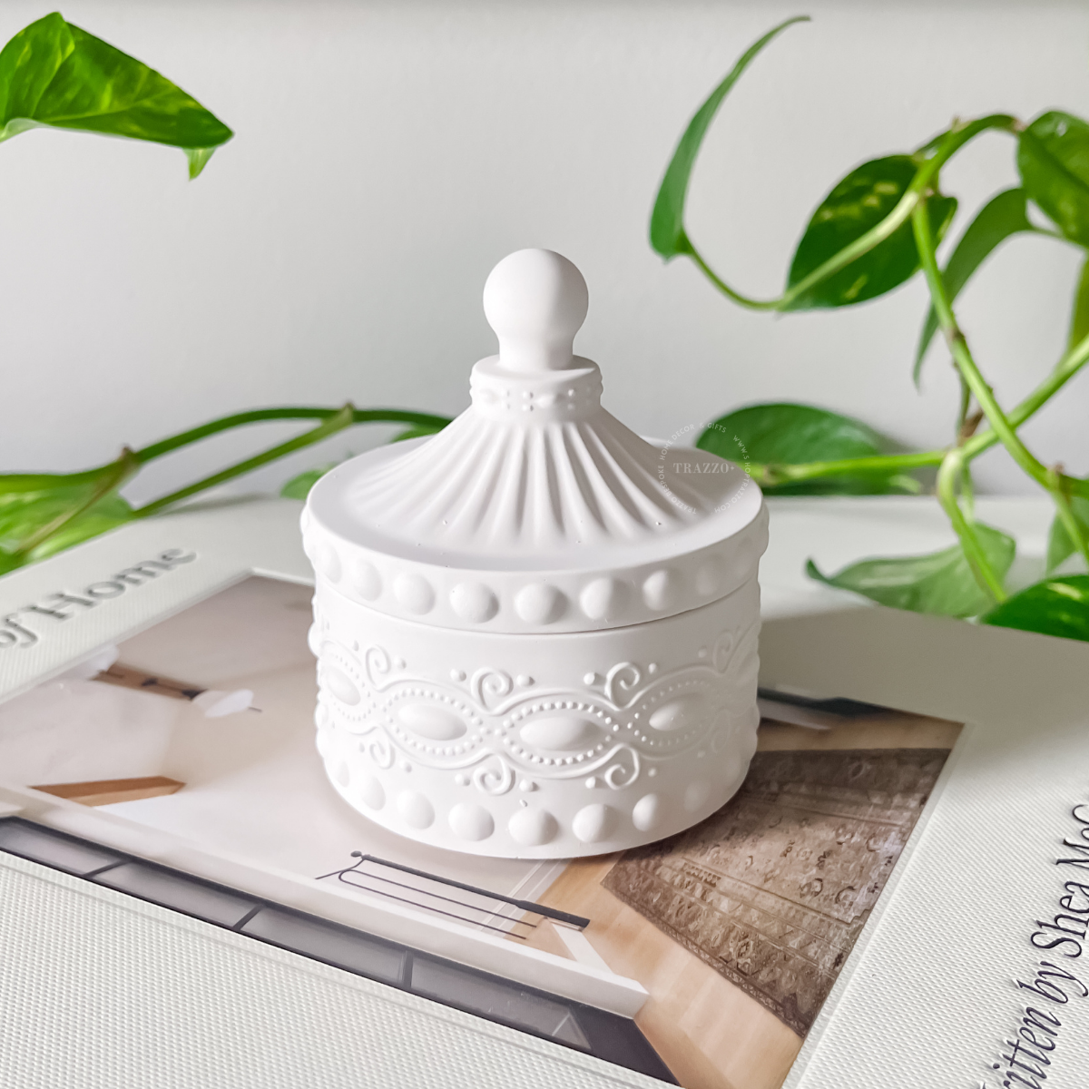 Luxe Milk Glass-Inspired Trinket Jar image 2