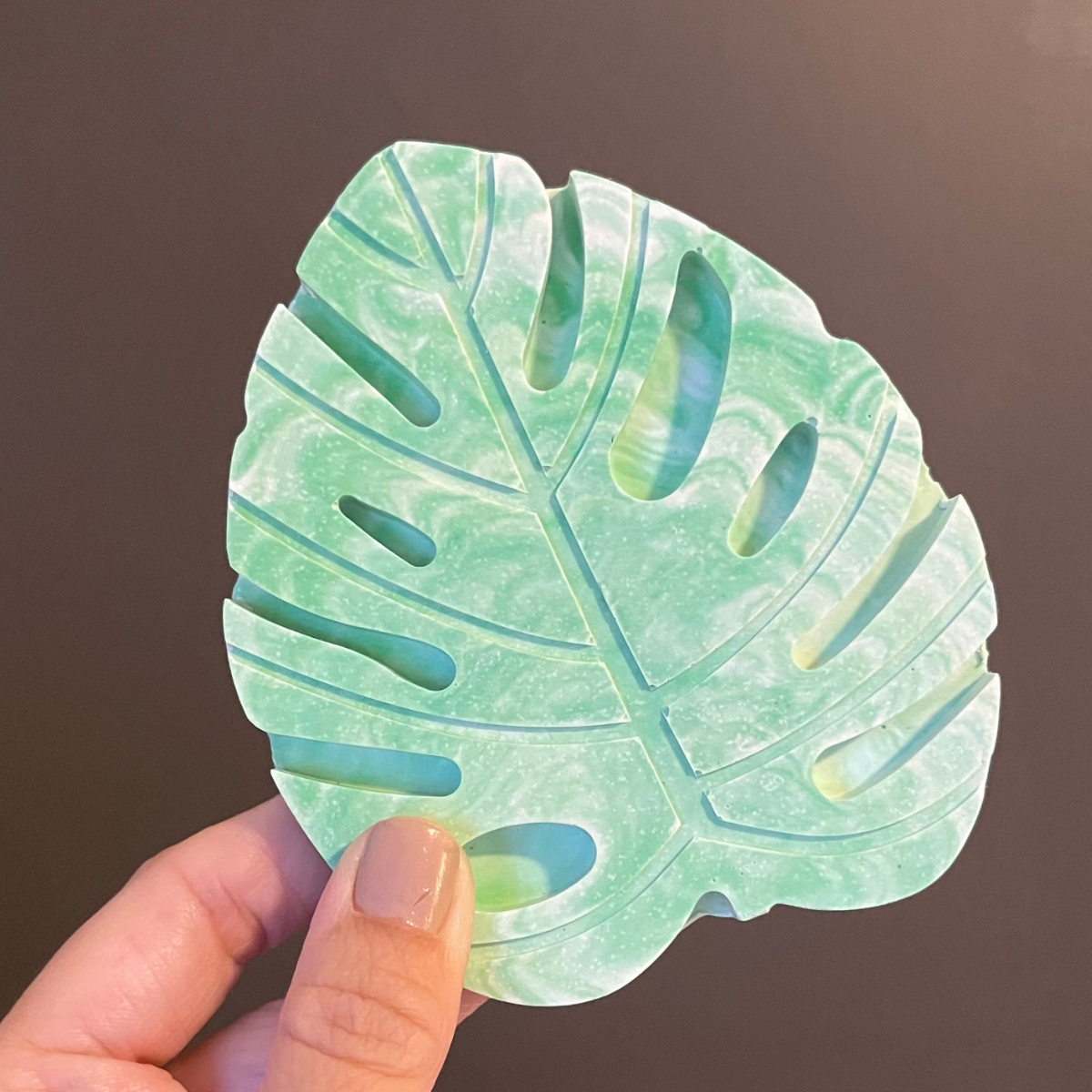 Marbleized Monstera Coasters image 3