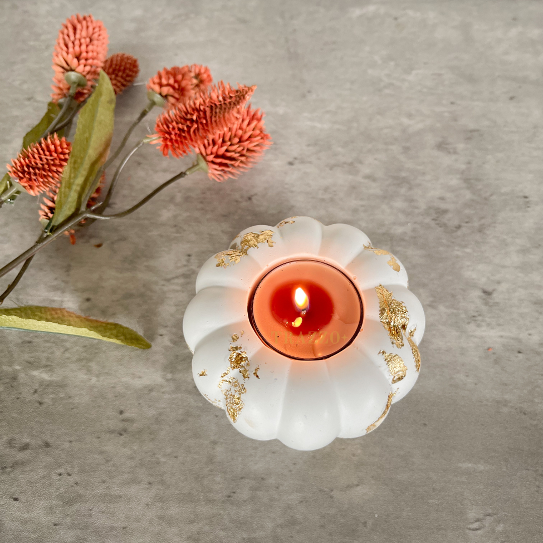 Gilded Glow Pumpkin Tea-light Candle Holder image 3