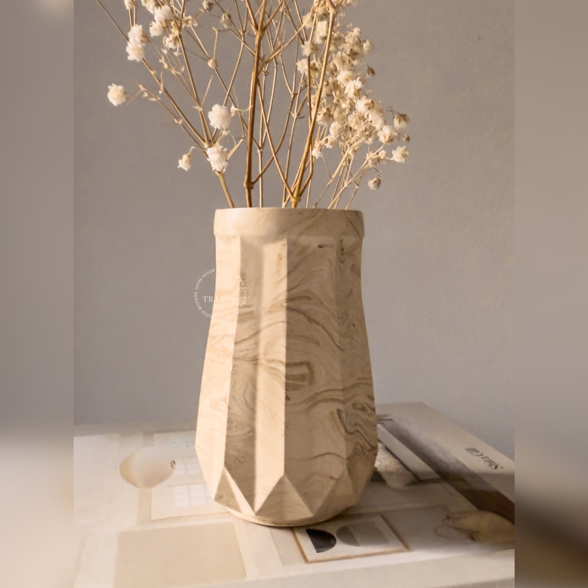 Scandinavian-Style Marbled Vase image 0