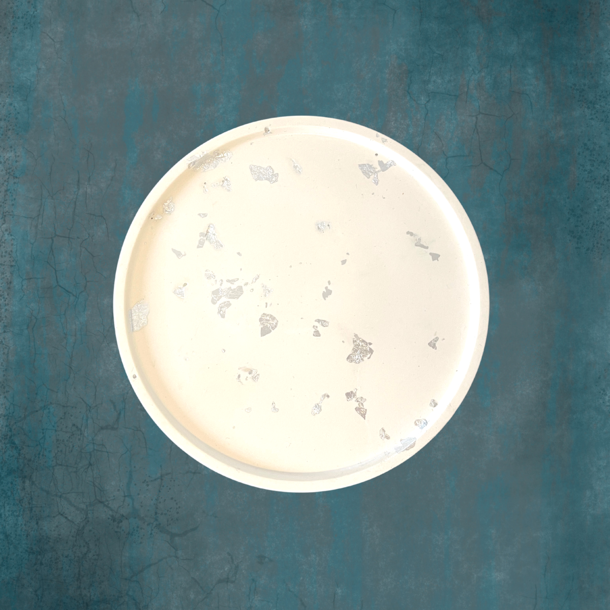 Silver Leaf Round Decorative Tray image 3