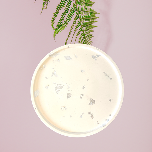 Silver Leaf Round Decorative Tray image 0