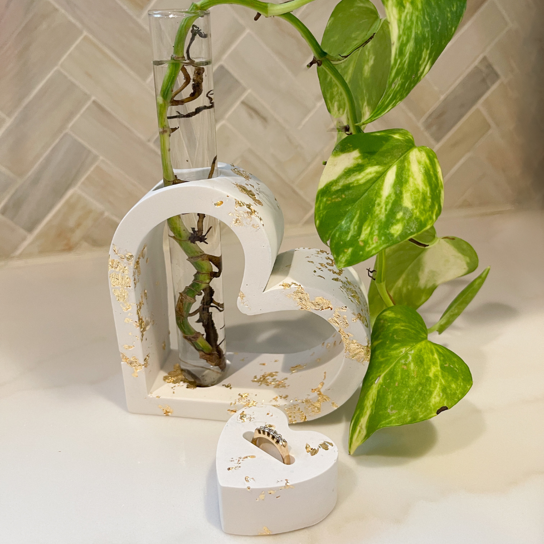 Gold Leaf Heart Shaped Bud Vase | Propagation Station image 0