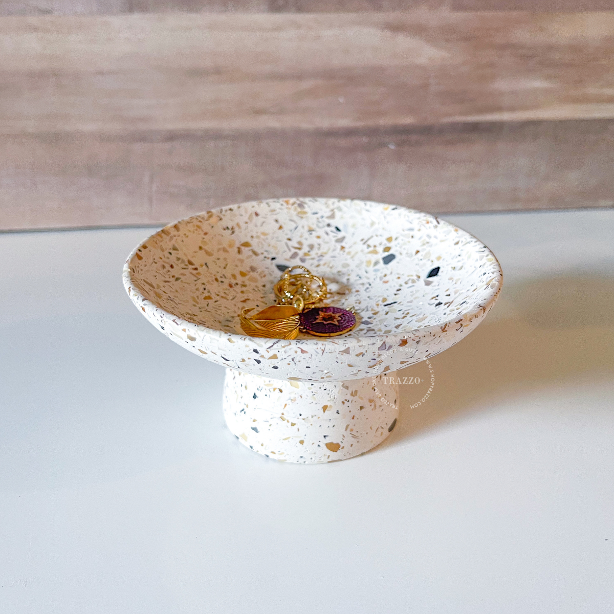 Terrazzo Pearl Pedestal Bowl image 0