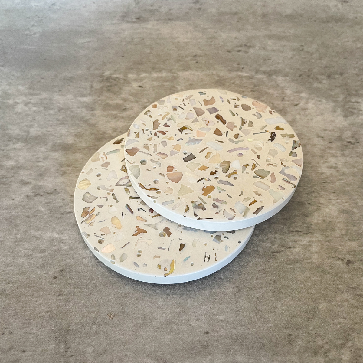 Mother of Pearl Terrazzo Coasters Set of 2 image 3