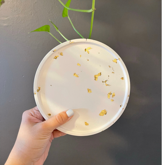 Gold Leaf Round Decorative Tray image 0