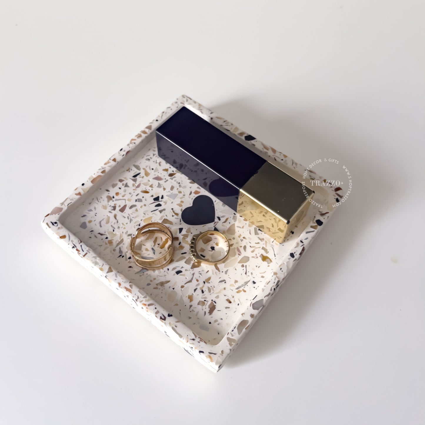 Pearl  Terrazzo Coaster | Candle Tray | Jewelry Dish image 1