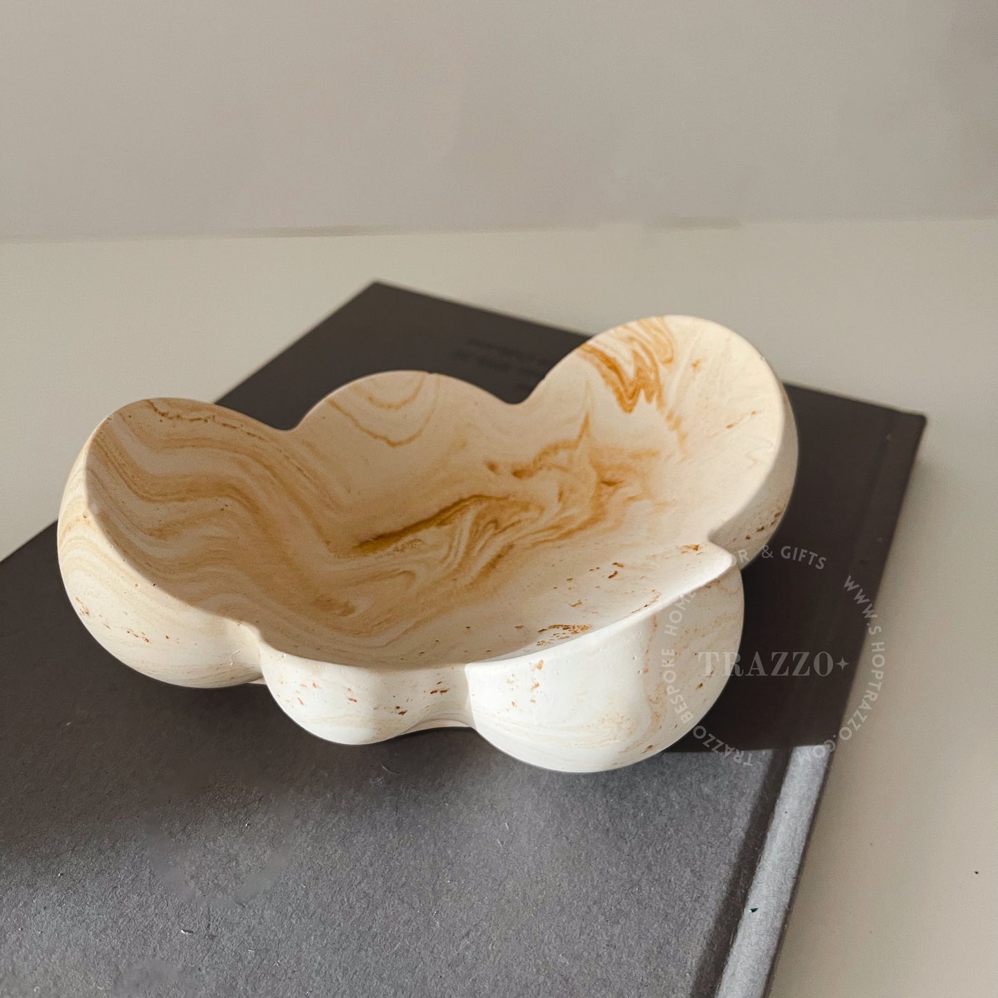 Gold Marbled Chunky Cloud Dish image 0