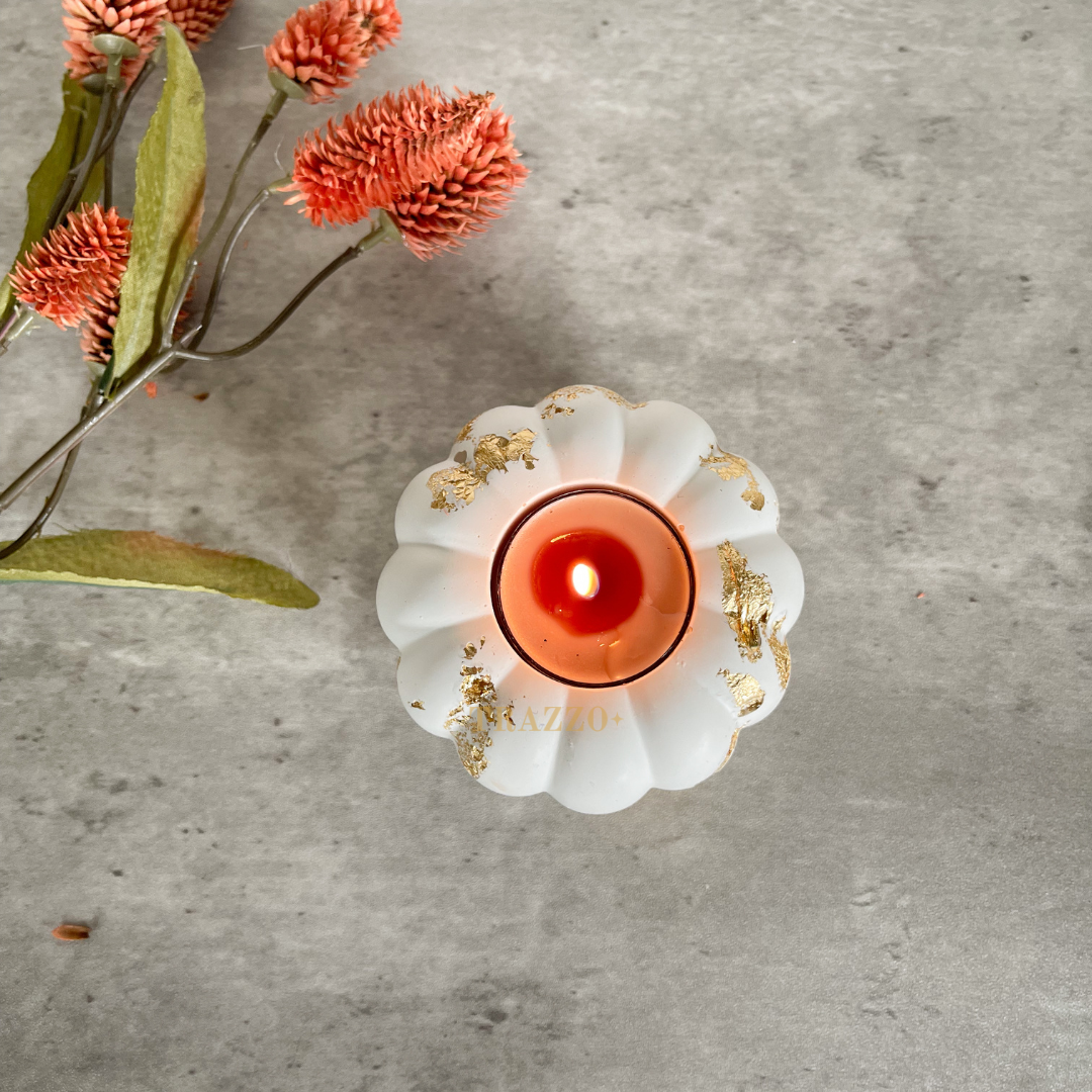 Gilded Glow Pumpkin Tea-light Candle Holder image 2
